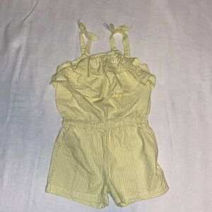 Gymboree Girl Size 7 Yellow Stripped Romper